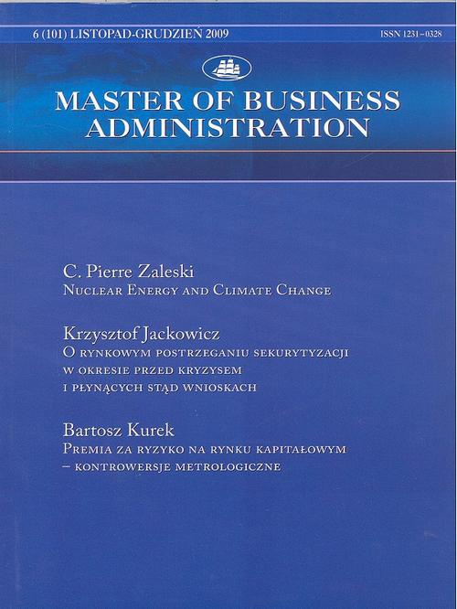 Okładka książki o tytule: Master of Business Administration - 2009 - 6