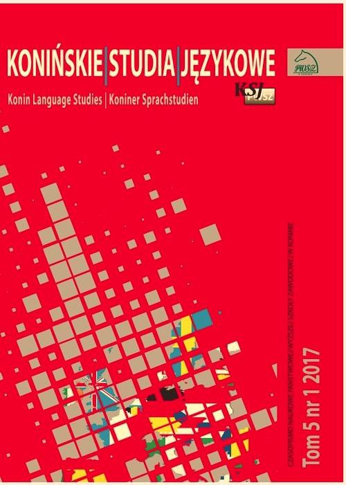 Okładka książki o tytule: Konińskie Studia Językowe Tom 5 Nr 1 2017