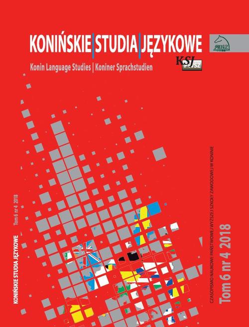 The cover of the book titled: Konińskie Studia Językowe Tom 6 Nr 4 2018