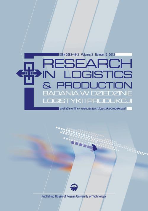 Обложка книги под заглавием:Research in Logistics & Production - Badania w dziedzinie logistyki i produkcji, Vol. 3, No. 3, 2013