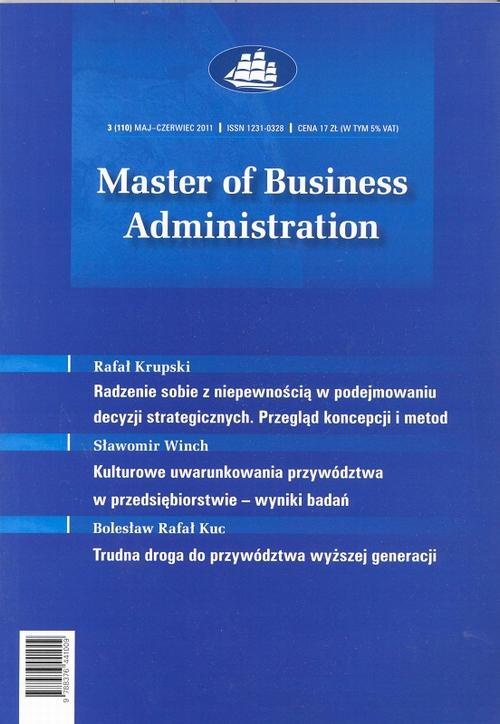 Okładka książki o tytule: Master of Business Administration - 2011 - 3