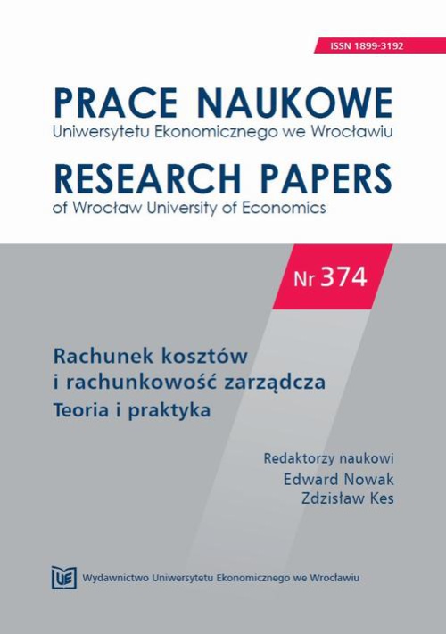 Обкладинка книги з назвою:Rachunek kosztów i rachunkowość zarządcza. Teoria i praktyka. PN 374
