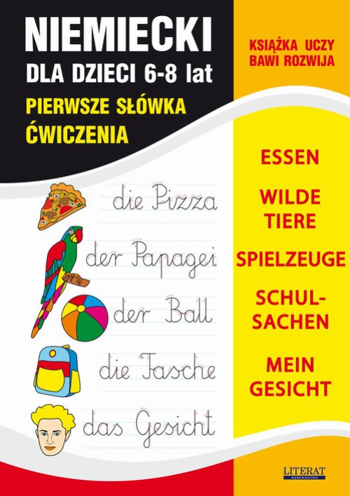 Okładka:Język niemiecki dla dzieci. Pierwsze słówka. Ćwiczenia. 6-8 lat 