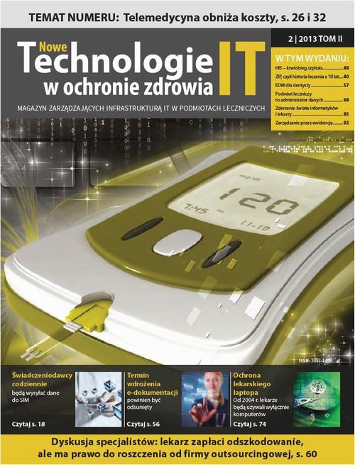 Okładka książki o tytule: Nowe Technologie IT w Ochronie Zdrowia 2 / 2013 TOM II