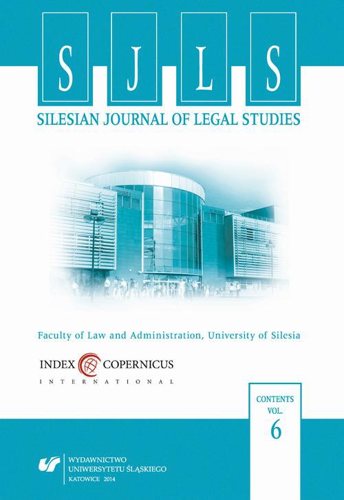 The cover of the book titled: „Silesian Journal of Legal Studies”. Vol. 6