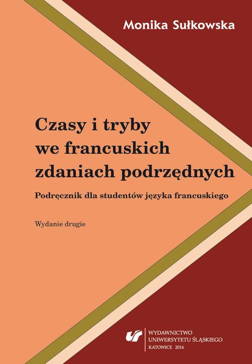 The cover of the book titled: Czasy i tryby we francuskich zdaniach podrzędnych.  Wyd. 2.