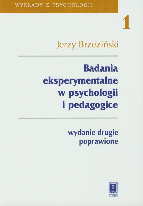 Обложка книги под заглавием:Badania eksperymentalne w psychologii i pedagogice