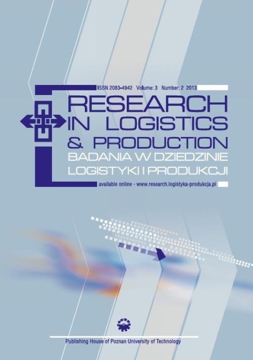Okładka książki o tytule: Research in Logistics & Production - Badania w dziedzinie logistyki i produkcji, Vol. 3, No. 2, 2013