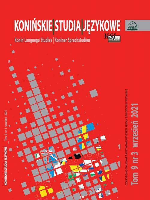 Обкладинка книги з назвою:Konińskie Studia Językowe Tom 9 Nr 3 2021