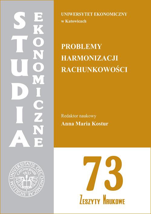 The cover of the book titled: Problemy harmonizacji rachunkowości. SE 73