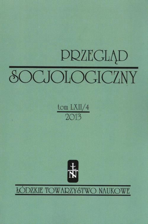 Обложка книги под заглавием:Przegląd Socjologiczny t. 62 z. 4/2013