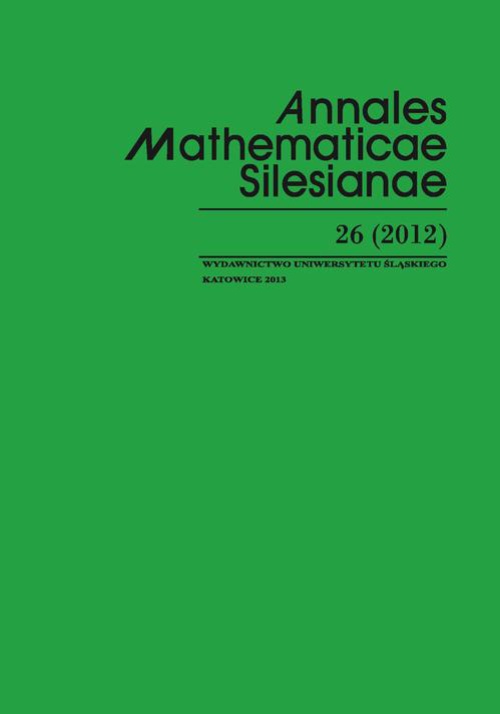 The cover of the book titled: Annales Mathematicae Silesianae. T. 26 (2012)