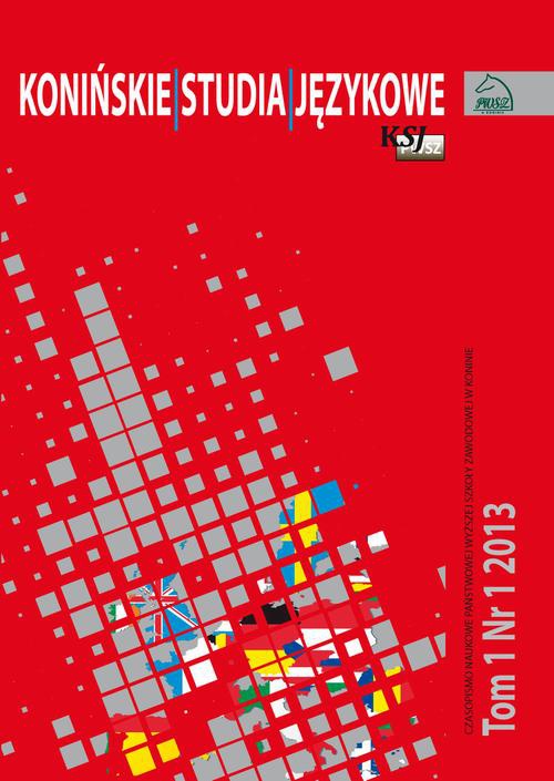 Okładka książki o tytule: Konińskie Studia Językowe Tom 1 Nr 1 2013