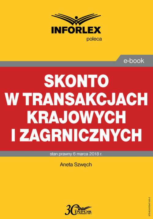 The cover of the book titled: Skonto w transakcjach krajowych i zagranicznych
