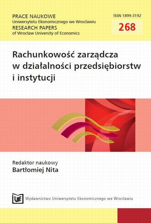 Обкладинка книги з назвою:Rachunkowość zarządcza w działalności przedsiębiorstw i instytucji