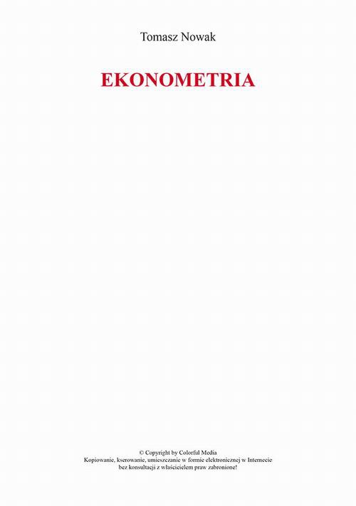 The cover of the book titled: Ekonometria