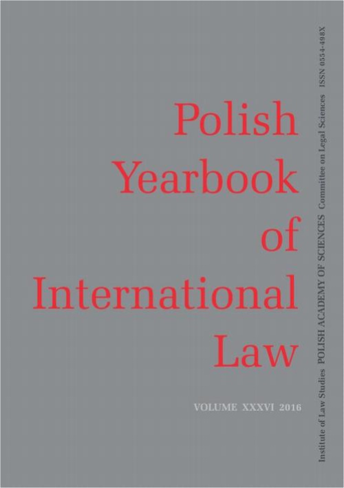 The cover of the book titled: 2016 Polish Yearbook of International Law vol. XXXVI