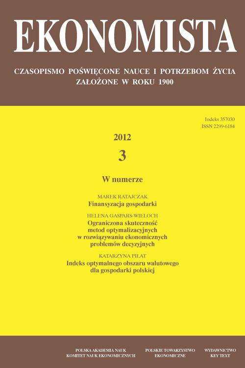 Okładka książki o tytule: Ekonomista 2012 nr 3