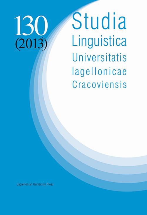 Okładka książki o tytule: Studia Linguistica Universitatis Iagellonicae Cracoviensis Vol. 130 (2013)