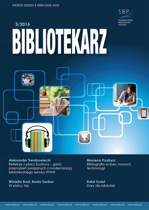 The cover of the book titled: Bibliotekarz 5/2016