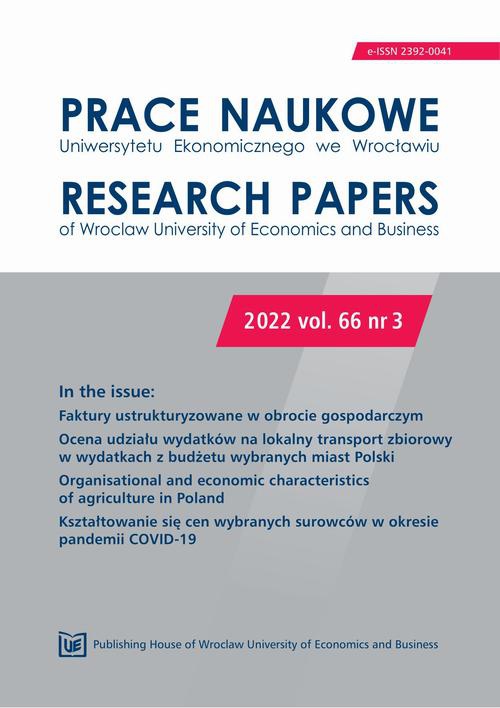 Okładka książki o tytule: Prace Naukowe Uniwersytetu Ekonomicznego we Wrocławiu Vol. 66 no. 3