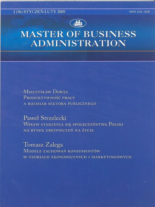 Okładka książki o tytule: Master of Business Administration - 2009 - 1