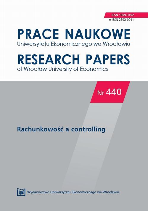 Обкладинка книги з назвою:Prace Naukowe Uniwersytetu Ekonomicznego we Wrocławiu nr 440. Rachunkowość a controlling