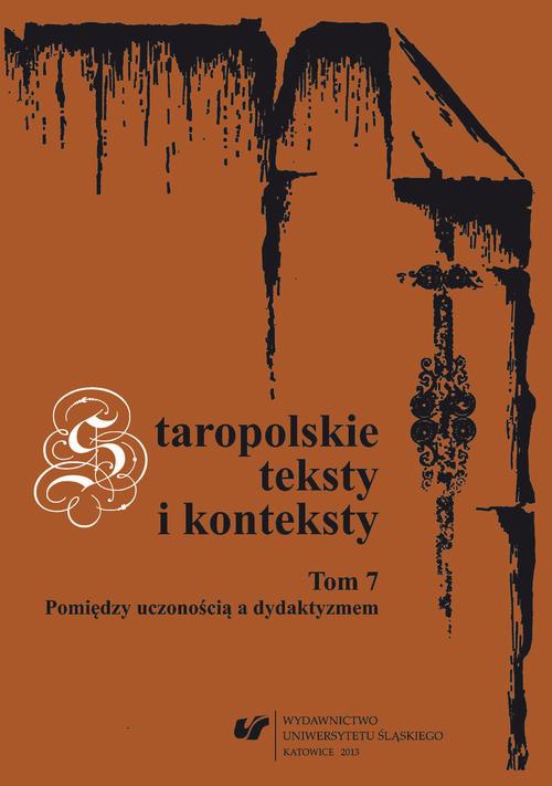 Okładka książki o tytule: Staropolskie teksty i konteksty. T. 7
