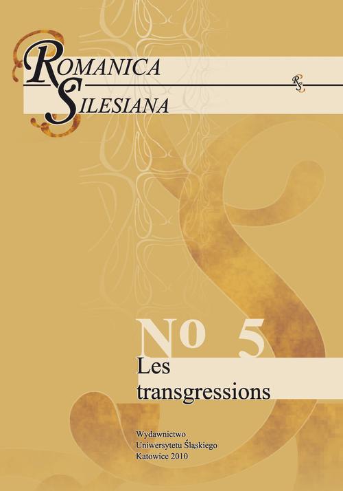 The cover of the book titled: Romanica Silesiana. No 5: Les transgressions
