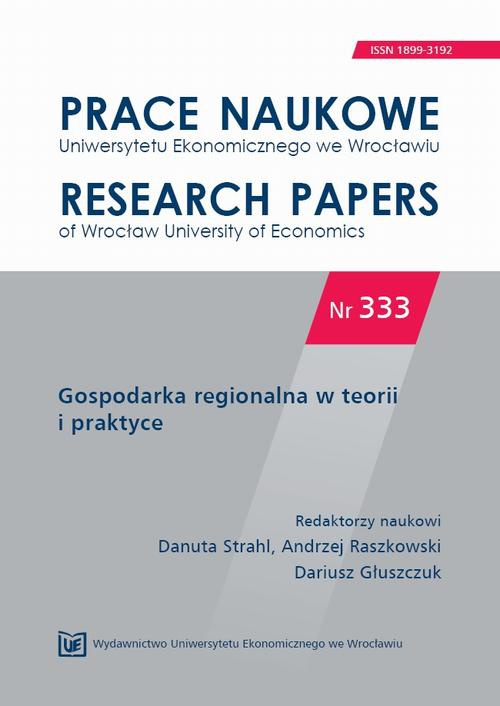Обложка книги под заглавием:Gospodarka regionalna w teorii i praktyce. PN 333