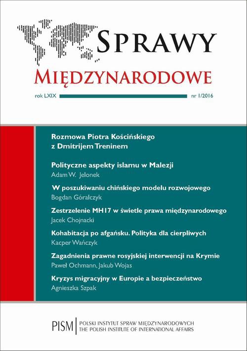 The cover of the book titled: Sprawy Międzynarodowe 1/2016