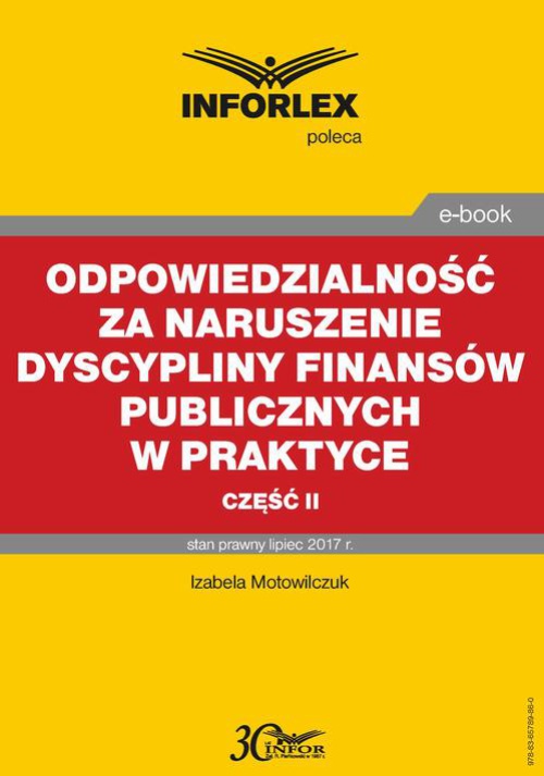 Okładka:Odpowiedzialność za naruszenie dyscypliny finansów publicznych w praktyce – część II 