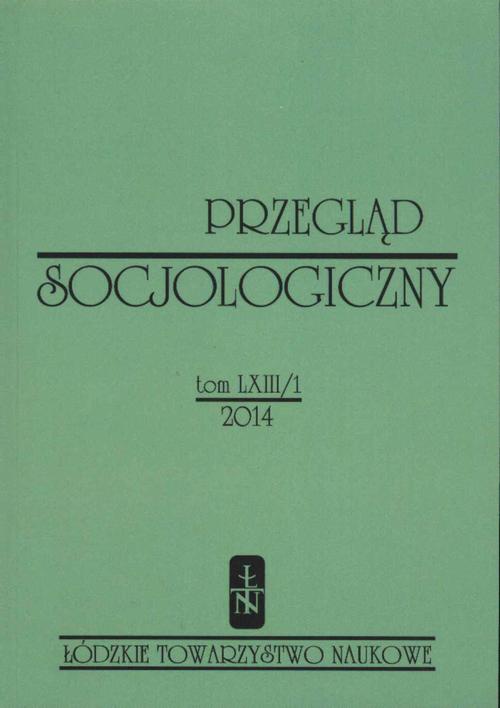 Обложка книги под заглавием:Przegląd Socjologiczny t. 63 z. 1/2014