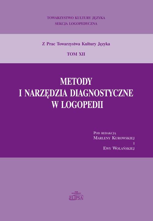 Обложка книги под заглавием:Metody i narzędzia diagnostyczne w logopedii