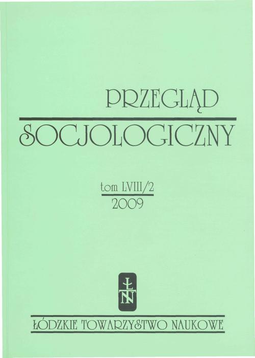 The cover of the book titled: Przegląd Socjologiczny t. 58 z. 2/2009