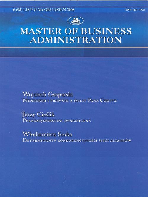 Okładka książki o tytule: Master of Business Administration - 2008 - 6