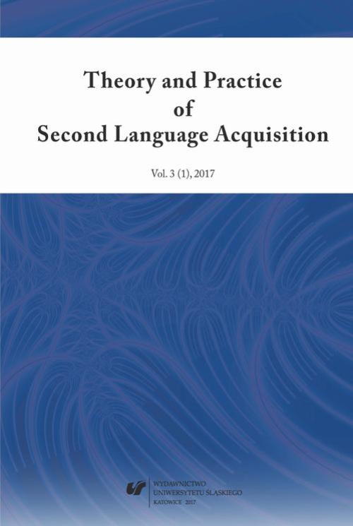Okładka książki o tytule: „Theory and Practice of Second Language Acquisition” 2017. Vol. 3 (1)