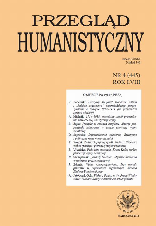 The cover of the book titled: Przegląd Humanistyczny 2014/4 (445)