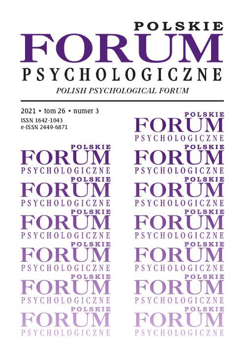 Okładka książki o tytule: Polskie Forum Psychologiczne, tom 26 numer 3