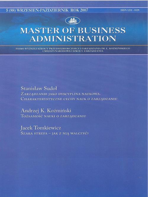 Okładka książki o tytule: Master of Business Administration - 2007 - 5