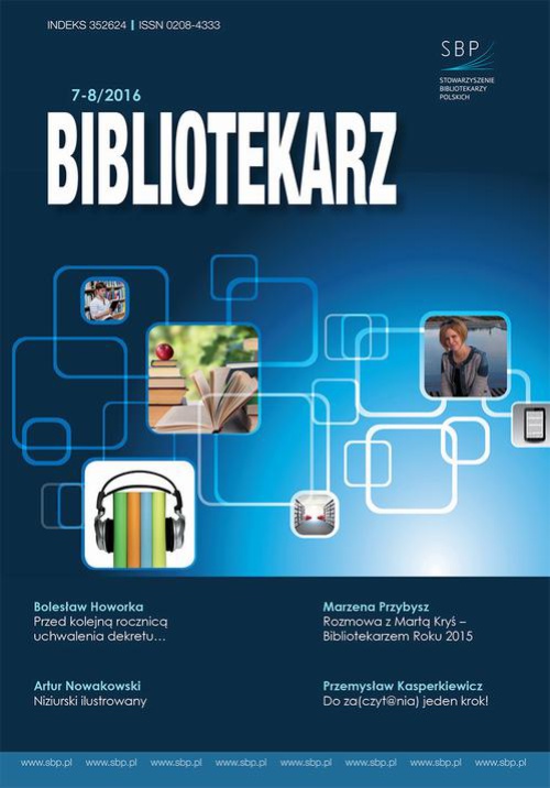 Обкладинка книги з назвою:Bibliotekarz 7-8/2016