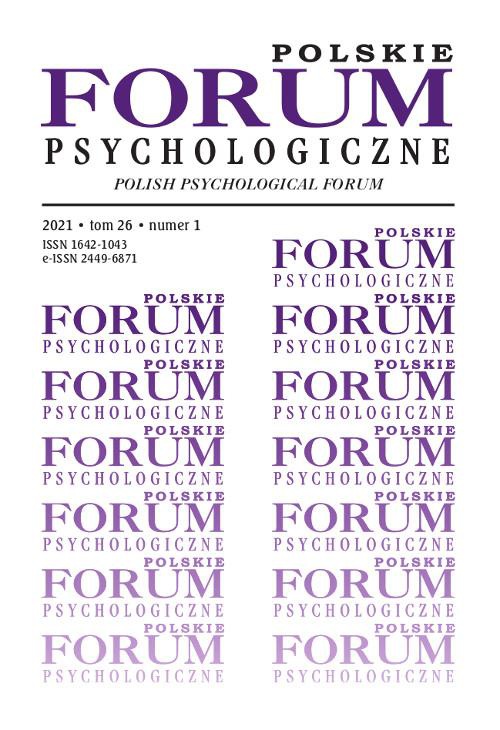 The cover of the book titled: Polskie Forum Psychologiczne, tom 26 numer 1