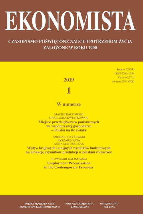 Обложка книги под заглавием:Ekonomista 2019 nr 1