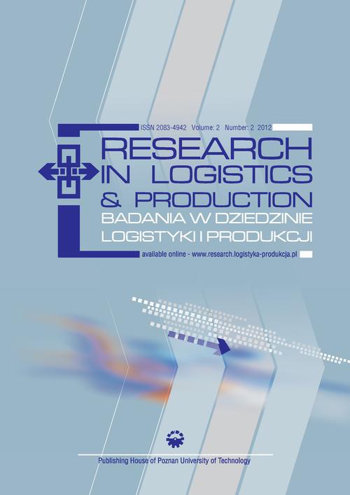 Okładka książki o tytule: Research in Logistics & Production - Badania w dziedzinie logistyki i produkcji, Vol. 2, No. 2, 2012