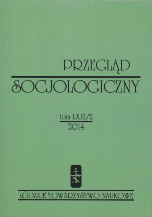Okładka książki o tytule: Przegląd Socjologiczny t. 63 z. 2/2014