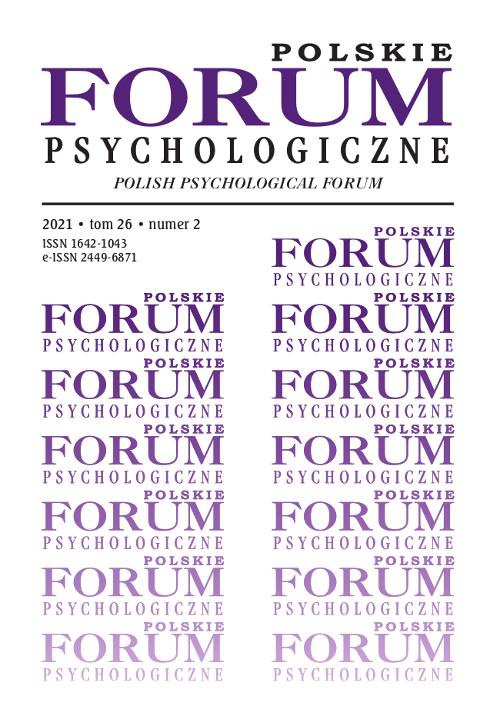 Okładka książki o tytule: Polskie Forum Psychologiczne, tom 26 numer 2