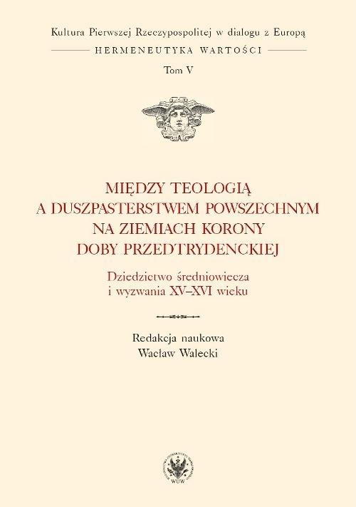 Okładka książki o tytule: Między teologią a duszpasterstwem powszechnym na ziemiach Korony doby przedtrydenckiej. Tom V