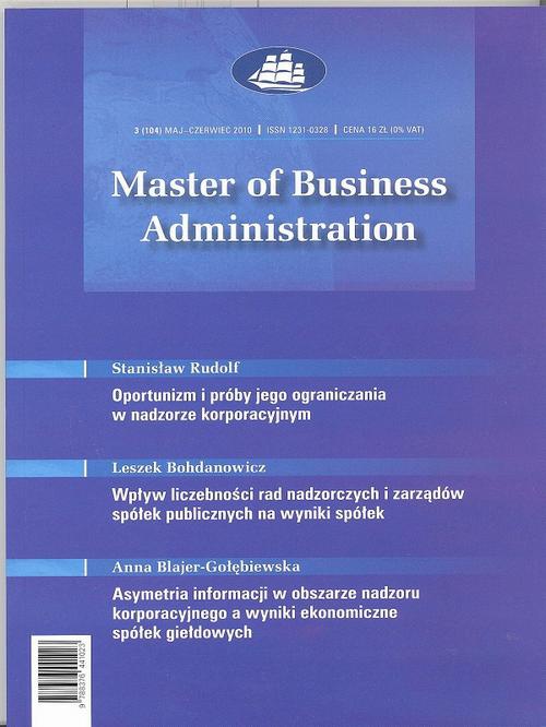 Обложка книги под заглавием:Master of Business Administration - 2010 - 3