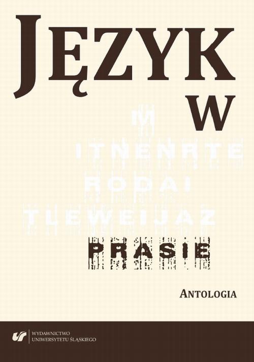 The cover of the book titled: Język w prasie. Antologia