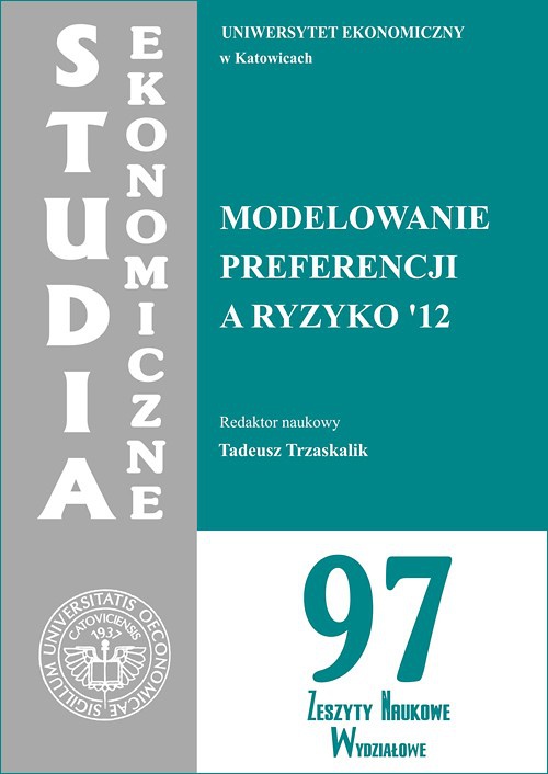 Обложка книги под заглавием:Modelowanie preferencji a ryzyko '12. SE 97